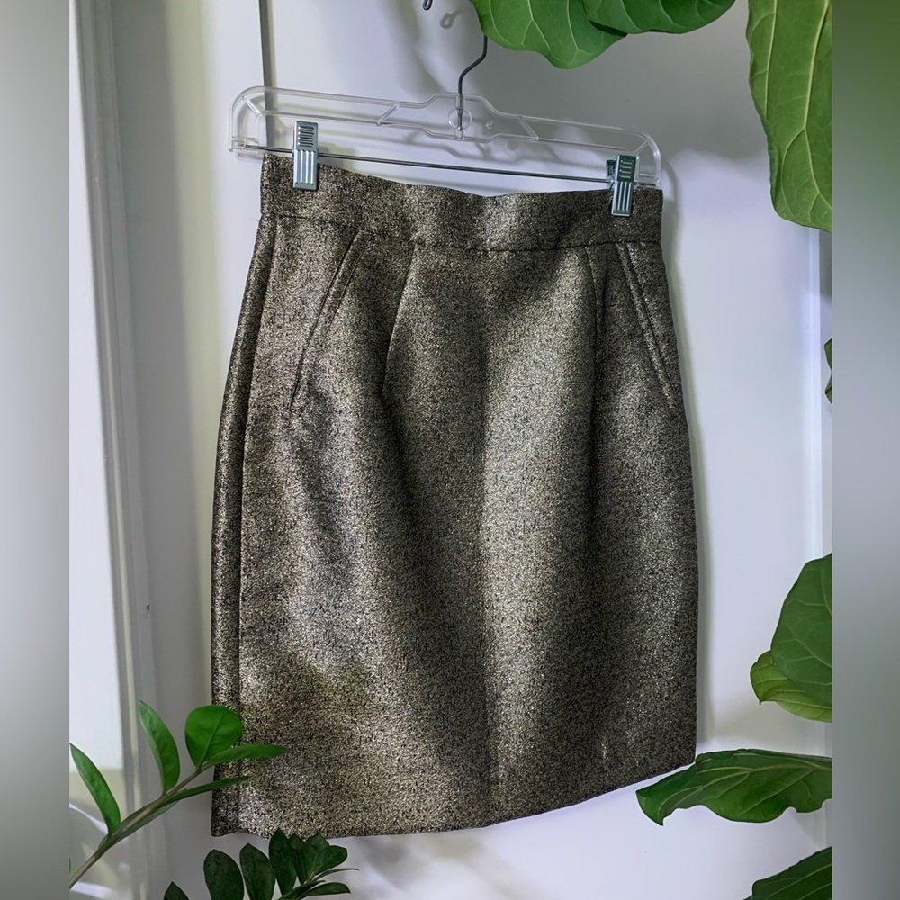 Sparkly shimmery gold pencil skirt
